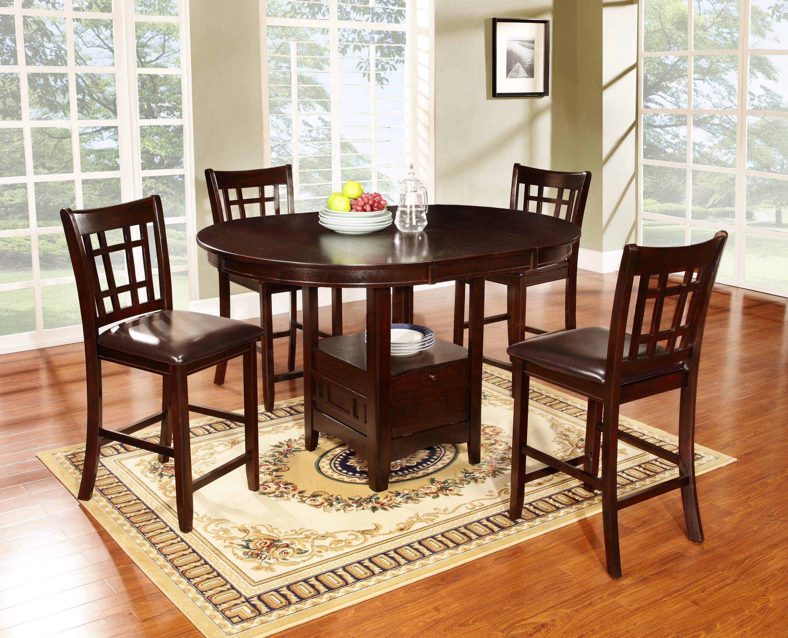 COUNTER HEIGHT TABLE W/4CHAIRS